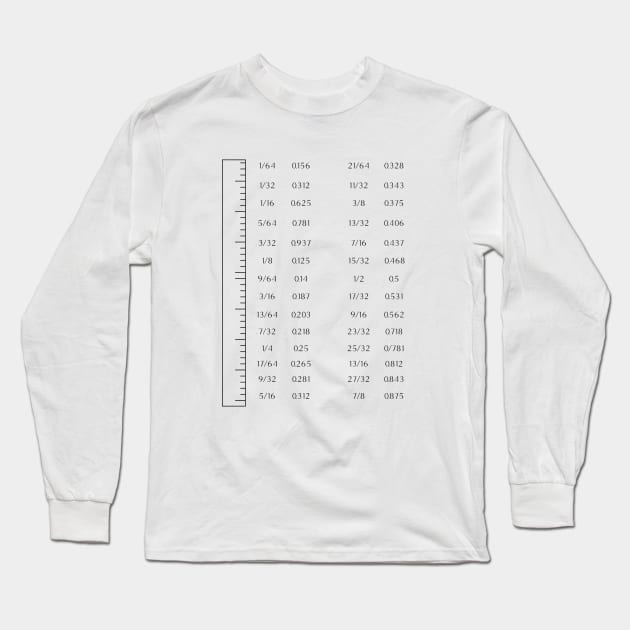 Quick Reference Measurements Long Sleeve T-Shirt by Hofmann's Design